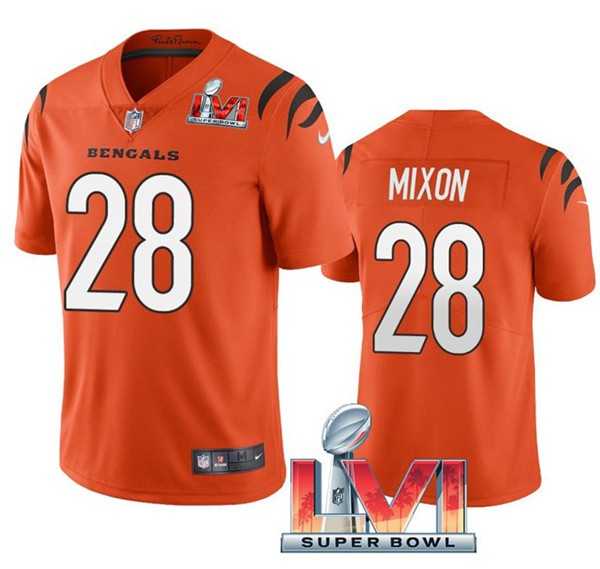 Nike Bengals Men & Women & Youth 28 Joe Mixon Orange 2022 Super Bowl LVI Vapor Limited Jersey,We sell and wholesale Nike Bengals Men & Women & Youth 28 Joe Mixon Orange 2022 Super Bowl LVI Vapor Limited Jersey on line form chian!